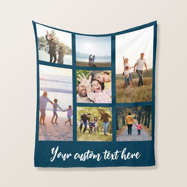 Personalised 7 Photo Collage Fleece Blanket (Creator Uploaded)