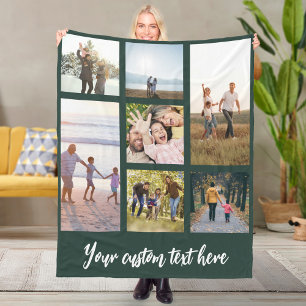 Personalised 7 Photo Collage Fleece Blanket