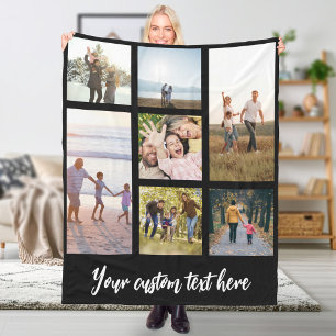 Personalised 7 Photo Collage Fleece Blanket