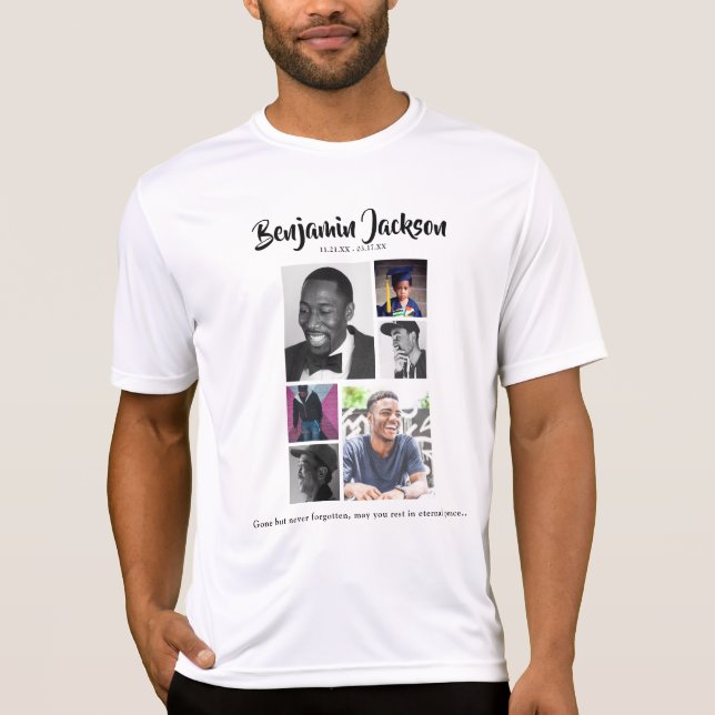 Personalised 7 Photo Collage Memorial T-Shirt (Front)