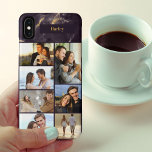 Personalised 7 Photo Collage on Dark Marble Case-Mate iPhone Case<br><div class="desc">Personalised photo collage iPhone case which you can customise with 7 of your favourite photos and your name. The template is set up ready for you to add your photos, working top to bottom on the left side, then top to bottom on the right side. The design has a stylish...</div>