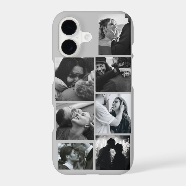 Personalised 7 Photo Collage on Grey Case (Back)