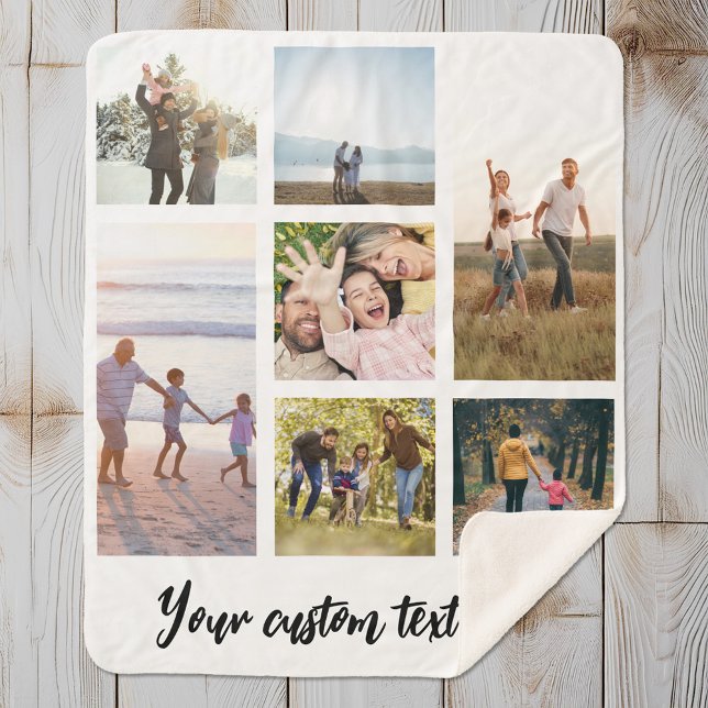 Personalised 7 Photo Collage Sherpa Blanket (Creator Uploaded)