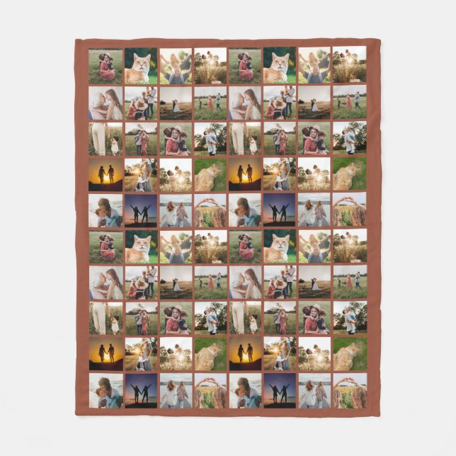 Personalised 80 Photo Collage Fleece Blanket (Front)