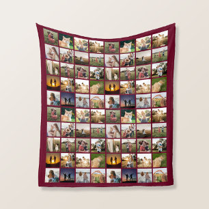 Personalised 80 Photo Collage Fleece Blanket