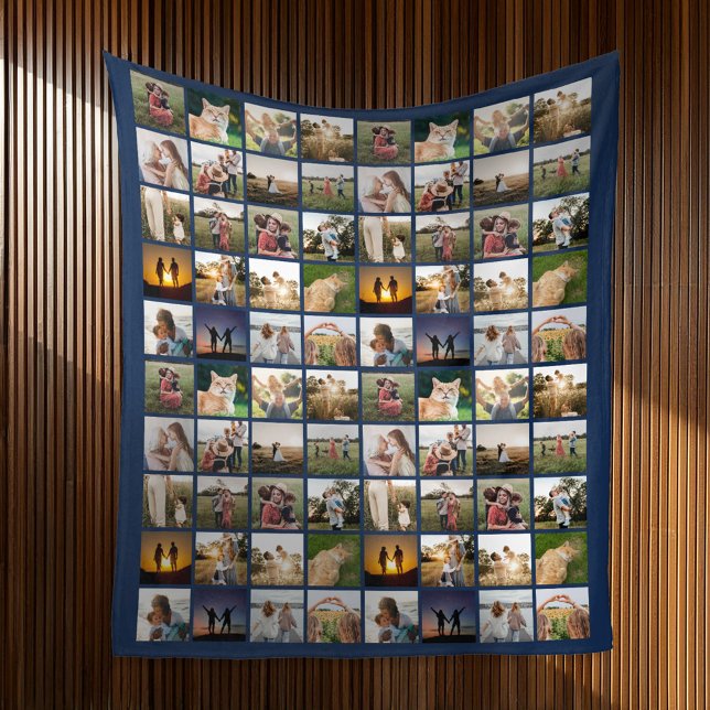 Personalised 80 Photo Collage Fleece Blanket (Creator Uploaded)