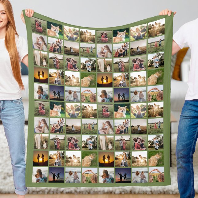 Personalised 80 Photo Collage Fleece Blanket (Creator Uploaded)
