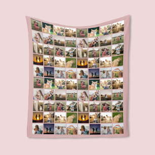 Personalised 80 Photo Collage Fleece Blanket