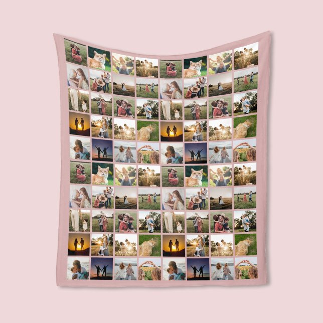 Personalised 80 Photo Collage Fleece Blanket (Creator Uploaded)