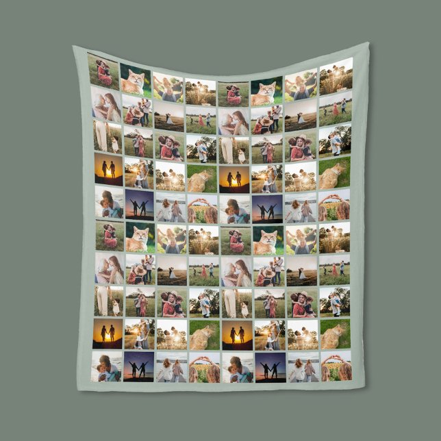 Personalised 80 Photo Collage Fleece Blanket (Creator Uploaded)