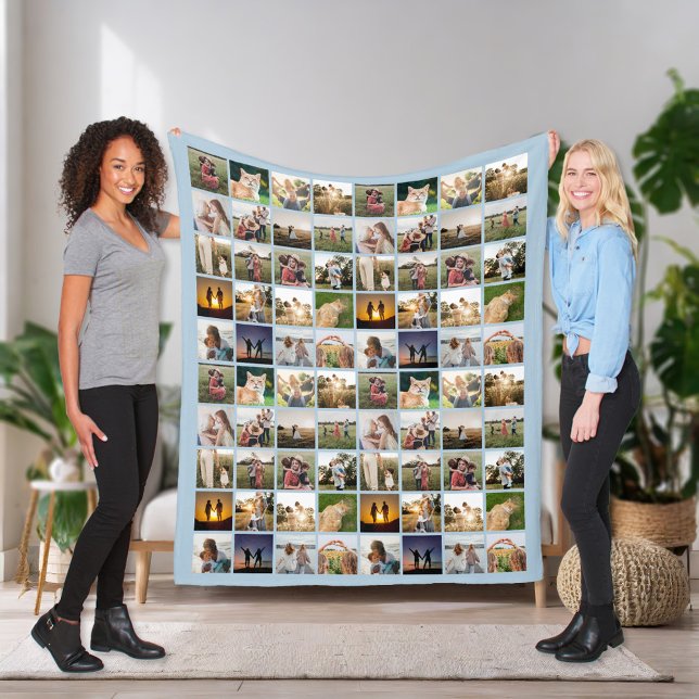Personalised 80 Photo Collage Fleece Blanket (Creator Uploaded)