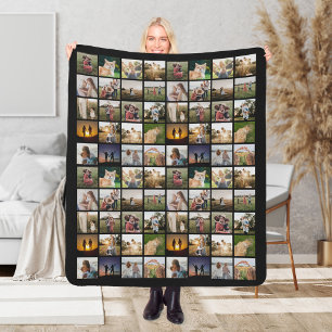 Personalised 80 Photo Collage Sherpa Blanket