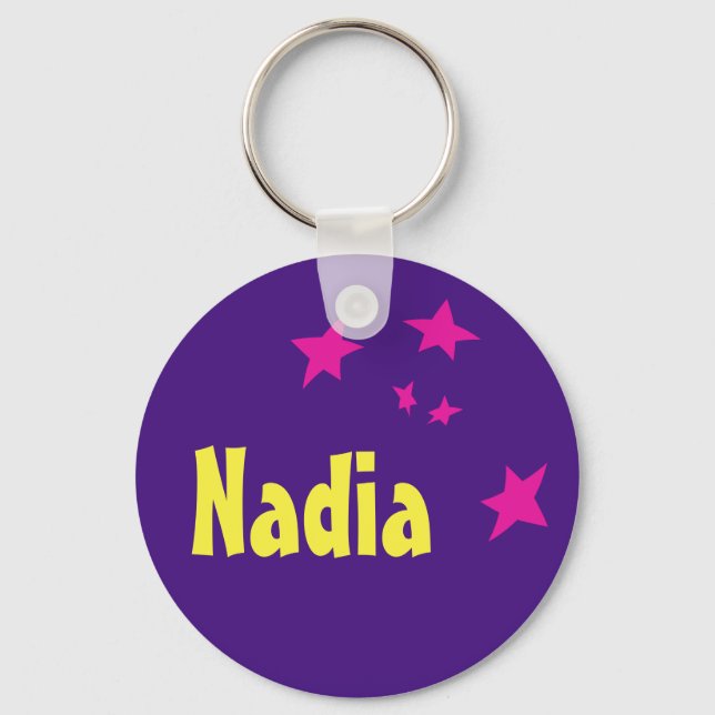 Personalised 80s 90s Style Stars Cool Design Key Ring (Front)