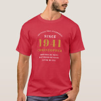 Personalised 80th Birthday 1941 Gold Red Dad