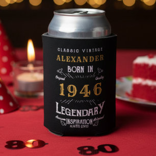 Personalised 80th Birthday Add Name Year Legendary Can Cooler
