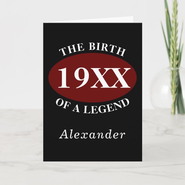 Personalised 80th Birthday Birth Of A Legend Retro Card (Front)