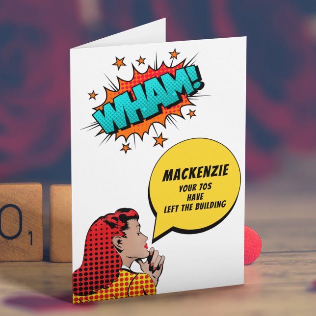 Personalised 80th Birthday Vintage Comic Funny Card (Creator Uploaded)