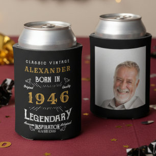 Personalised 80th Birthday Vintage Photo Keepsake Can Cooler