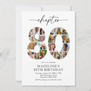 Personalised 80th Chapter Birthday Invitation