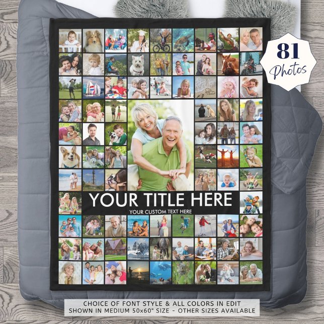 Personalised 81 Photo Collage Custom Colour Fleece (Creator Uploaded)