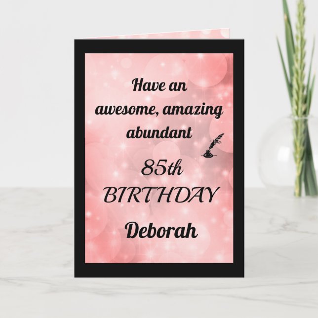 Personalised 85th Birthday Folded Greeting Card (Front)