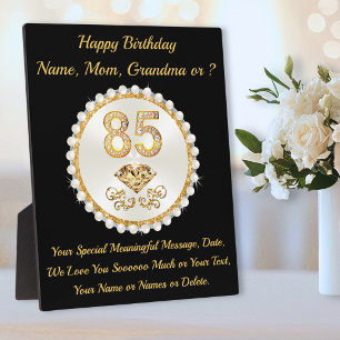 Personalised, 85th Birthday Present, Mum, Grandma, Plaque