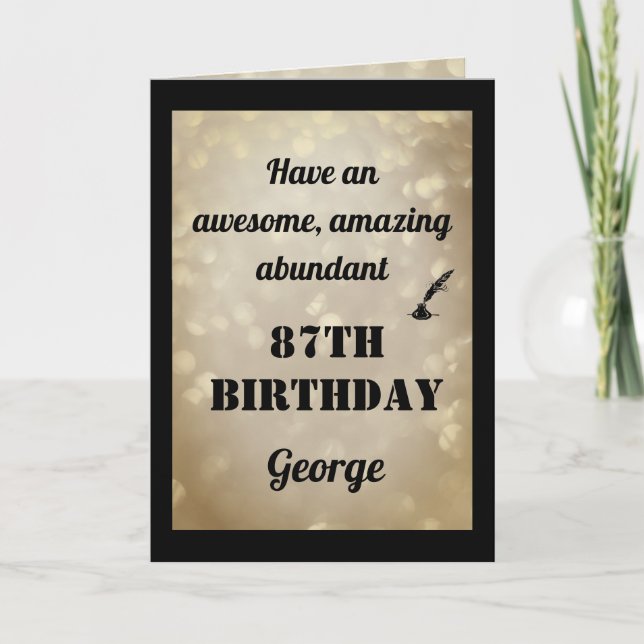 Personalised 87th Birthday Folded Greeting Card (Front)