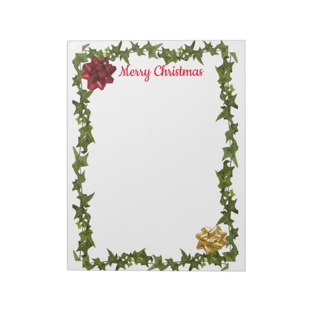 Personalised 8.5 x 11 Christmas Note Pad (Rotated)