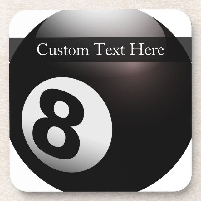 Personalised 8 Ball Billiards Coaster (Front)