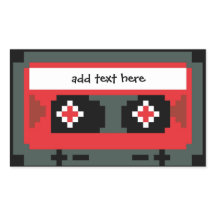 Personalised 8 bit cassette tape stickers