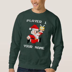 Personalised 8-Bit Santa Claus Christmas Sweater