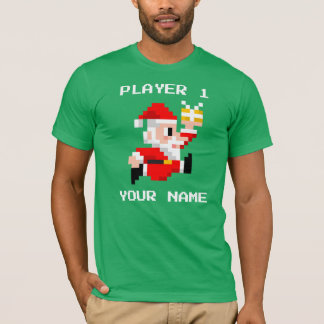 Personalised 8-Bit Santa Claus Christmas T-shirt