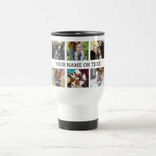 Personalised 8 Family Photo Collage with name  Travel Mug