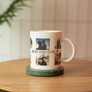 Personalised 8 Photo Best Dad Mug