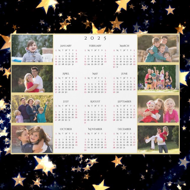 Personalised 8 Photo Collage 2025 Family Calendar (Personalized 8 Photo Collage 2025 Family Calendar)
