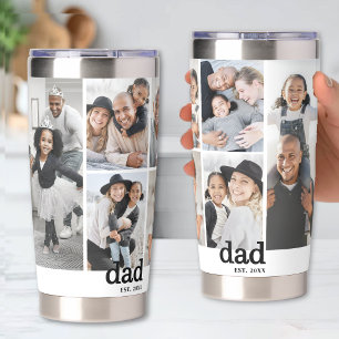 Personalised 8 Photo Collage Dad Insulated Tumbler