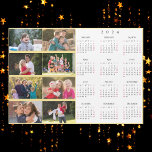 Personalised 8 Photo Collage Family 2024 Calendar<br><div class="desc">Create your own custom, personalised, black and white and faux gold, cool, thin, 2024 full year 8 photo collage new years magnetic calendar card yearly wall calendar magnet, for any magnetic surface at home or office. To customise, simply add eight of your favourite family / kids / baby / pets...</div>