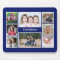 Personalised 8 Photo collage Family Name Blue