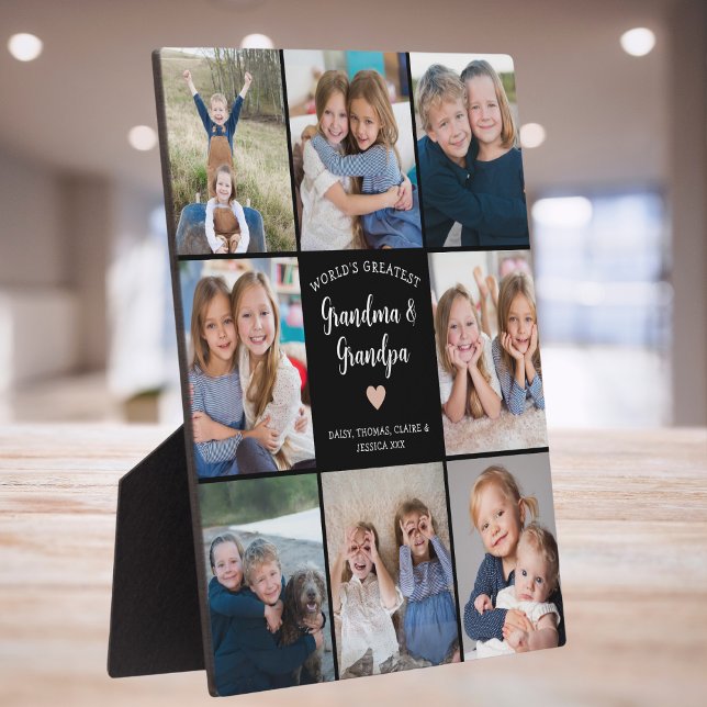 Personalised 8 Photo Collage Grandparents Modern  Plaque (Creator Uploaded)