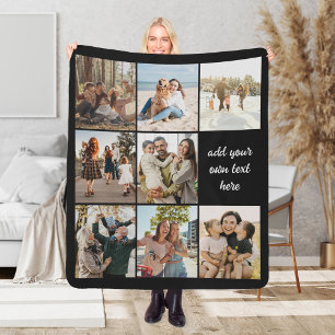 Personalised 8 Photo Collage Sherpa Blanket