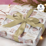 Personalised 8 Photo Custom Greeting and Colour Wrapping Paper<br><div class="desc">Create your own personalised, custom greeting and choice of colour repeating photo collage Christmas novelty wrapping paper featuring this easy-to-upload photo collage template with 8 pictures in various shapes and sizes, both horizontal and vertical, to accommodate a wide variety of photo subjects in a repeating pattern, the suggested greeting MERRY...</div>