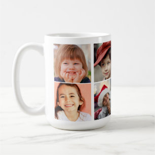 "Personalised 8 Photo Grid Collage White Coffee Mug