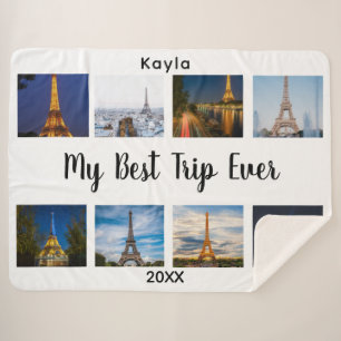 Personalised 8-Photo My Best Trip Ever Sherpa Blanket