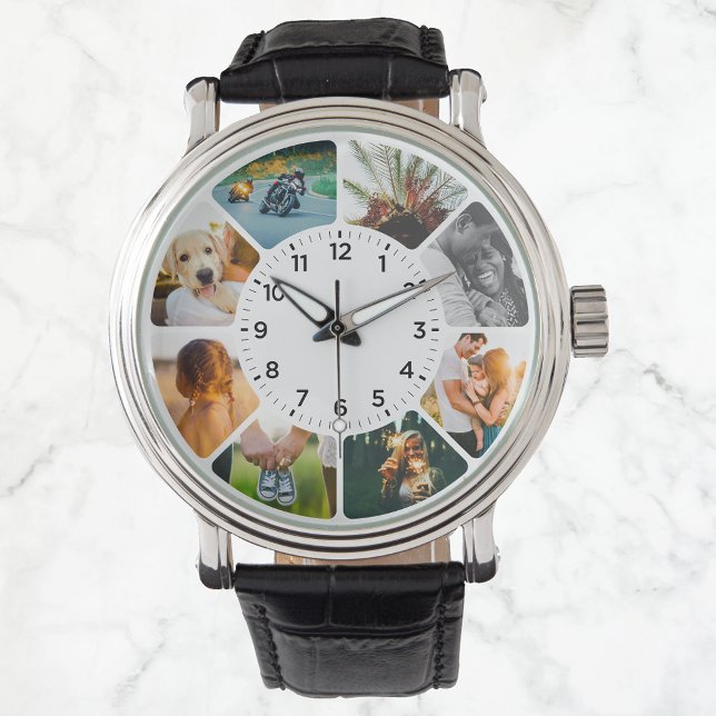 Personalised 8 Rounded Photos Wrist Watch (Creator Uploaded)