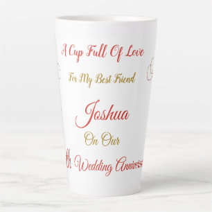 Personalised 8th Anniversary design Latte Mug