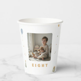 Personalised 8th Birthday Paper Cups with Photo