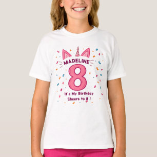 Personalised 8th Birthday Shirt for Girls