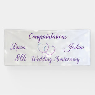 Personalised 8th Wedding Anniversary Banner