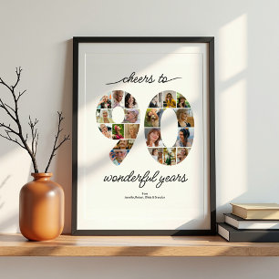 Personalised 90 Photo Collage Celebration Poster