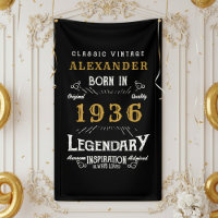 Personalised 90th Birthday Born 1936 Retro Party